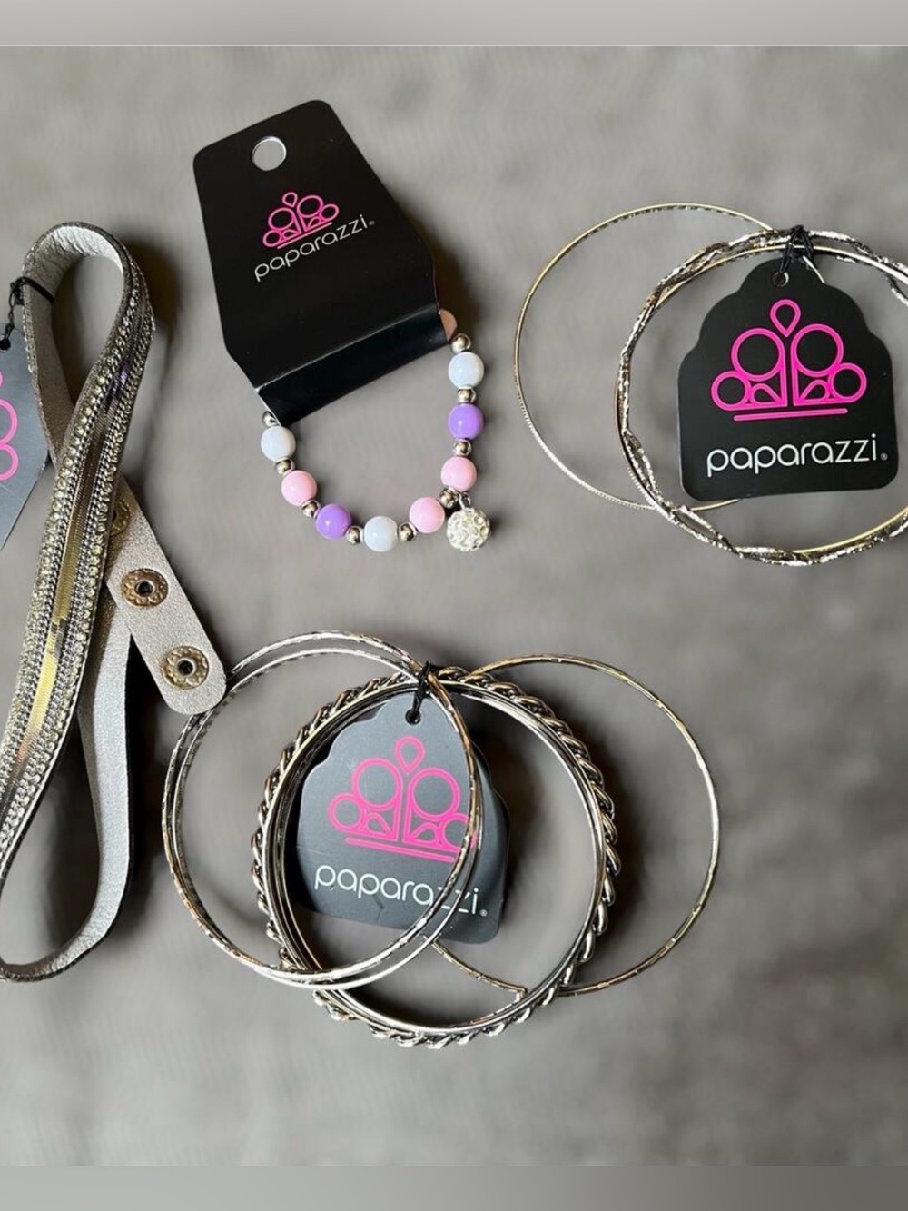 Lot of 4 Paparazzi Bracelet & Choker Necklace Fashion Jewelry Bangle Stacked New